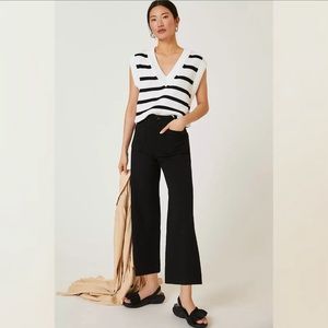 The Colette Cropped Wide-Leg Ponte Pants by Maeve